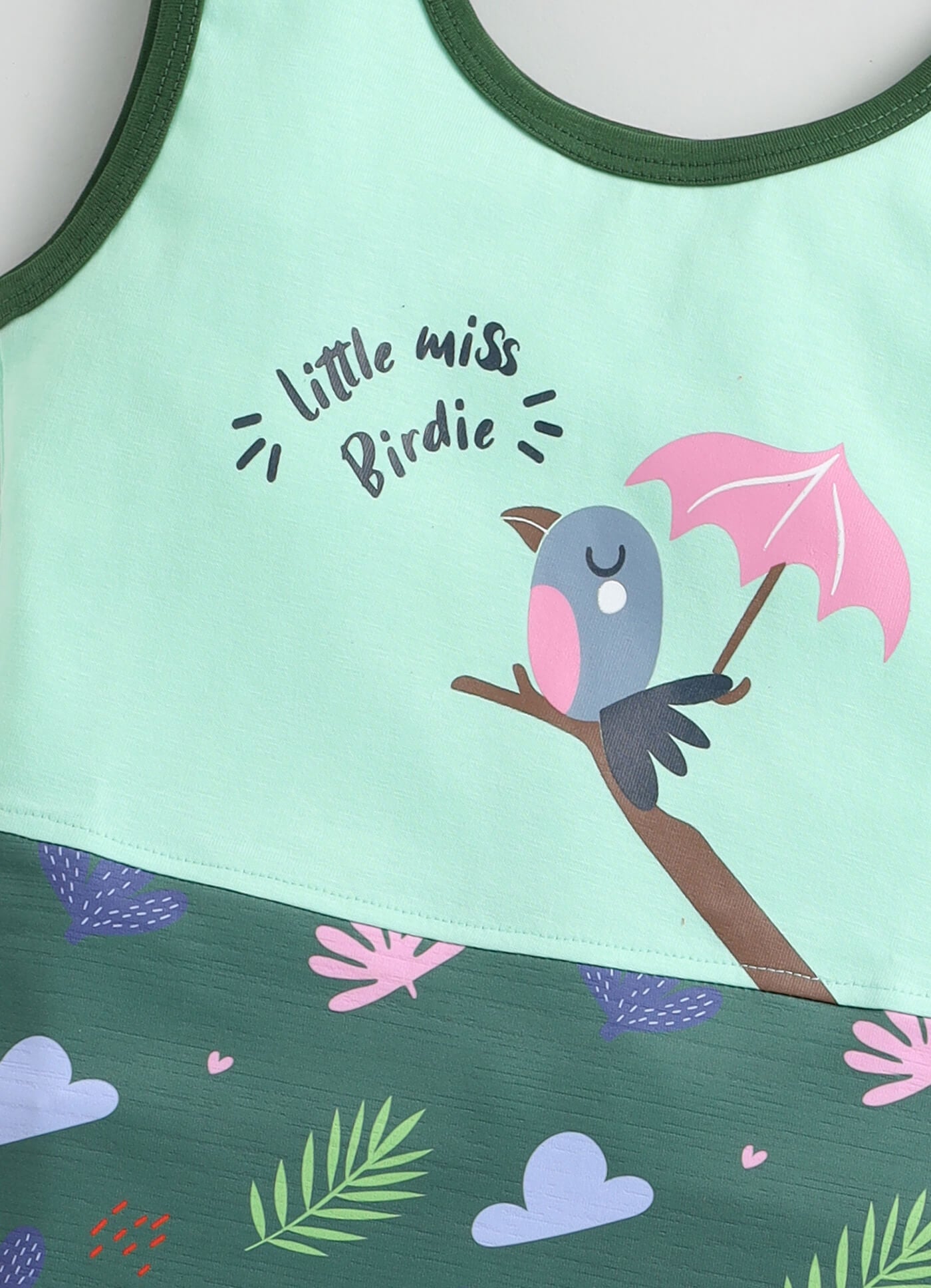 Toonyport Birdie Print Cotton Summer Frock For Girls